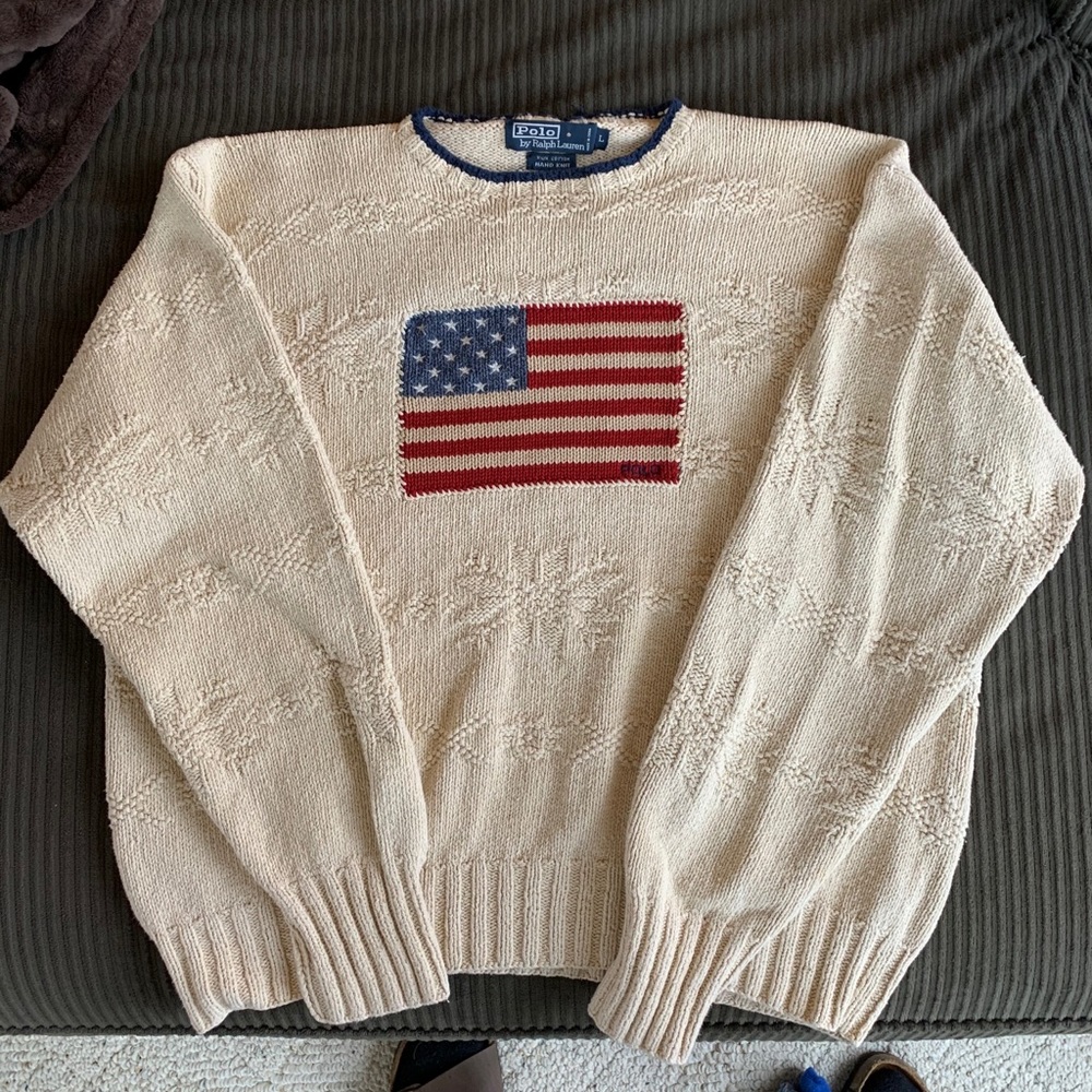 VINTAGE POLO RALPH LAUREN Flag Knit Sweater